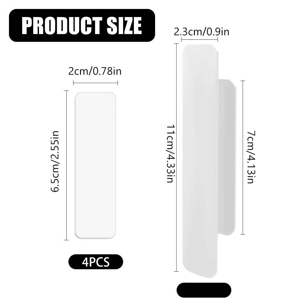 HASTHIP 4Pcs Sliding Door Handle - Self-Adhesive Plastic Door Handles, Home Glass Door and Window Sliding Door Push Pull Auxiliary Door with Adhesive Paste Purpose Handle for Dresser (White)