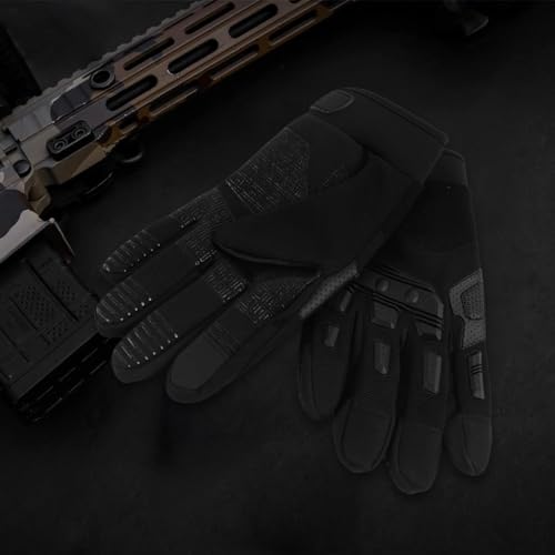 Proberos Tactical Gloves Outdoor Working Gloves Breathable Gloves Touch Screen Finger Riding Gloves Anti-impact Protection Gloves Anti-slip Palm Design Gloves All Season Use, L