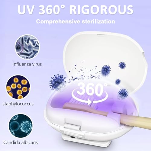 HANNEA® UV Sanitizer Toothbrush Holder USB Rechargeable Smart Automatic Antibacterial Wall Mounted Portable Mini Stand 3 PCS