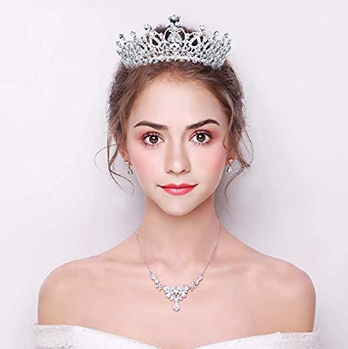 PALAY Unisex Crystal Tiara Crown with Rhinestones Comb