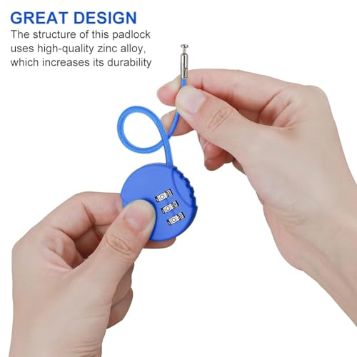 HASTHIP® 2Pcs Luggage Number Lock, Combination Lock Padlock 3 Digit Outdoor Waterproof Padlock for School Gym Locker, Sports Locker, Fence, Toolbox, Gate, Case, Hasp Storage (Black&Blue)
