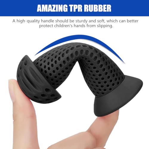 Proberos® Bike Handle Grips 3.9 inches Soft Silicone Porous Anti-Slip Universal Children's Bicycle for Scooter Tricycle Balance Bike Black 3PCS