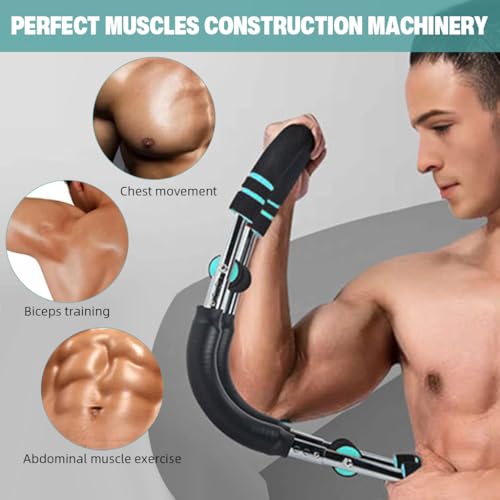 Proberos® Power Twister Arm Strength Trainer with Dual-Bar Design Adjustable Resistance Levels Foam Padded Grip Spring Steel Construction for Upper Body Forearm Wrist Strength Training 2PCS