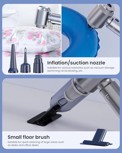 ZORBES Cordless Air Duster 15000PA USB Handheld Air Duster with 3 Speeds, Multi Nozzle Attachments 6000mAh Home Air Blower Keyboard Duster, Electric Air Blower Duster for Car, Home Cleaning