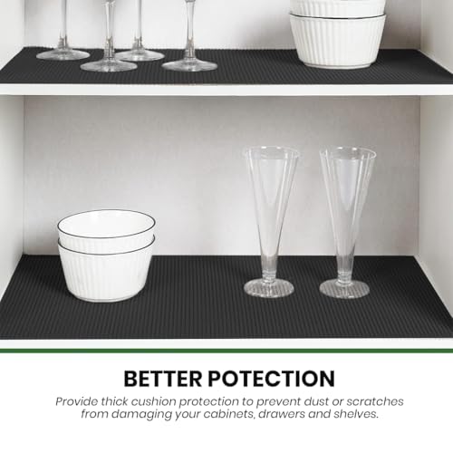 HASTHIP® 40 * 300CM Non-Adhesive Shelf Liners for Kitchen Cabinets