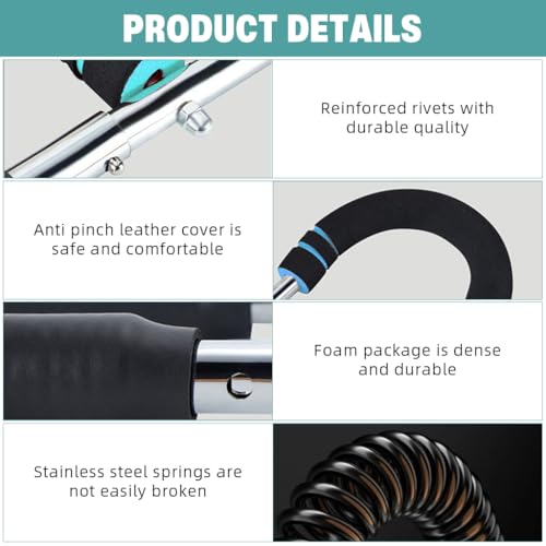 Proberos® Power Twister Arm Strength Trainer with Dual-Bar Design Adjustable Resistance Levels Foam Padded Grip Spring Steel Construction for Upper Body Forearm Wrist Strength Training 2PCS