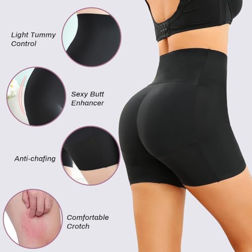PALAY® Butt Lifter Padded Underwear Women Hip Pads Enhancer Shapewear Shorts Seamless Tummy Control Panties Shaper Fake Pad S Black 2PCS