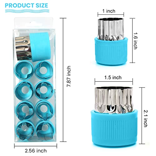 ELEPHANTBOAT® 30PCS Blue Stainless Steel Embossing Baking Mold Shapes Cutter Set for Kitchen Cookie Fruit Bread Sandwich Pastry