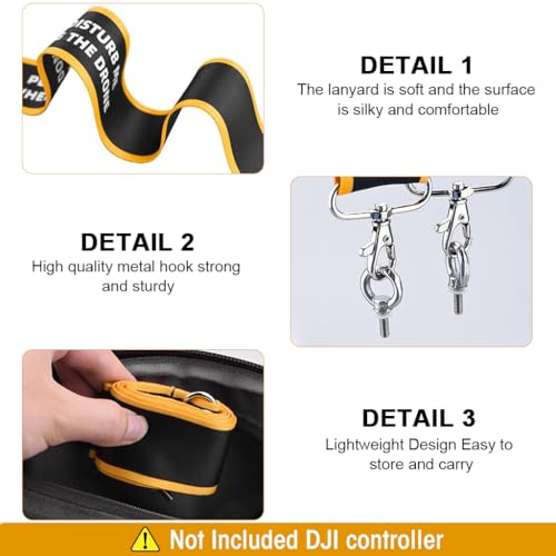 ZORBES® Neck Strap for Controller for DJI Mini 3 Pro Mini 4 Air 3 2S Mavic 22.8 inches Detachable with Attachment Rings Classic 2PCS