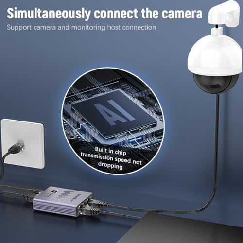 Verilux® 1000Mbps RJ45 Gigabit Ethernet Splitter 1 to 2 Adapter Extender Connector Internet Cable for PC TV Box Router 3 PCS