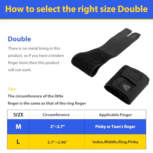 Proberos® Finger Splint for Pain Relief Dual Support for Basketball Volleyball Player Athletes Trigger Fix Straightening Fracture Corrector L 3PCS