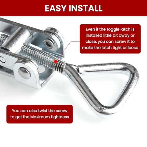 Serplex® Toggle Clamp Combo, 6 Pcs Latch with Lock Hole & 4 Pcs Antislip Hold Down Clips, 330/220Lbs, Quick Release, Heavy Duty for Cabinet, Toolbox, Woodworking, Welding, DIY Projects