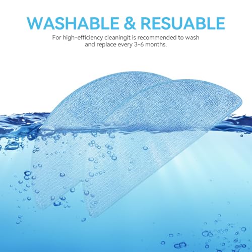 Verilux® Replenishment Kit 8PCS Mop Cloth for Ecovacs Deebot Y1 Y1 Pro Vacuum Cleaner Replacement Parts Accessories Microfiber Mop Pads Water Absorbent Scrubbing Cleaning