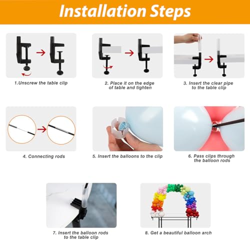 HASTHIP® Wedding Table Rubber Balloon Arch Stand Kit DIY Fiber Rod Floral for Party Wedding Birthday Festivals with Accessories Tools Set of 1 3PCS
