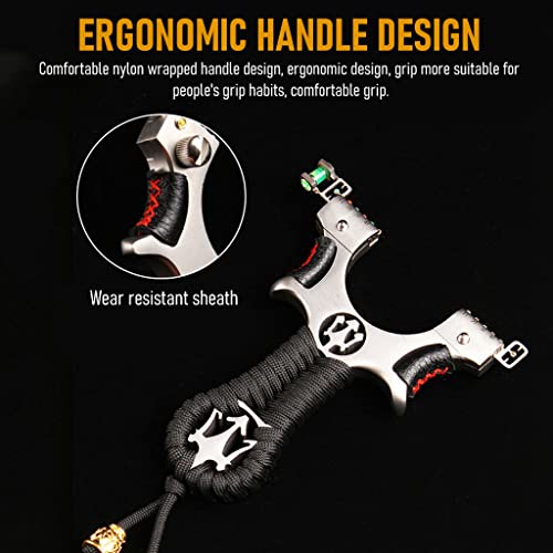Proberos Slingshot Set with 200 Slingshot Beads and Laser Aime and 2pcs Gulel Rubber, Premium Alloy High Precision Slingshot Catapult for Outdoor Games, Outdoor Toys