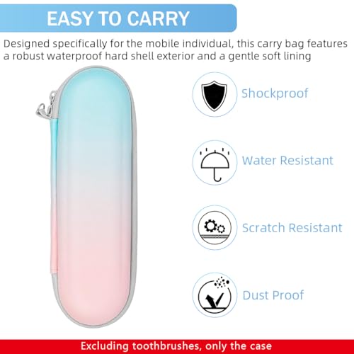 HANNEA® 2PCS Electric Toothbrush Hard Travel Case Compatible with Oral-B Pro Pro 500 300 1500 iO series 7 8 9 Electric Toothbrush, Portable EVA Protective Storage Bag Holder with Mesh Pocket