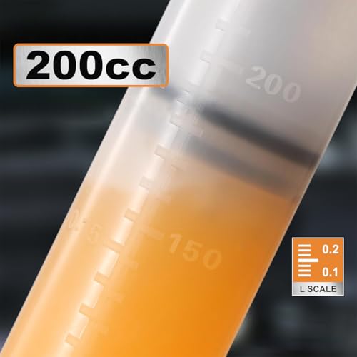 STHIRA® Oil Extractor Kit Syringe-Style Fluid Transfer Pump 200cc Capacity Manual Suction Hand for Refilling Brake Power Steering Transmission 2PCS