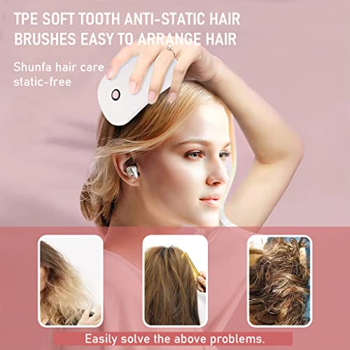 HANNEA Electric Scalp Massager, Vibrating Silicone Hair Comb Massager for Stress Relief Hair Growth, Scalp Massage Comb, Battery Powered Electric Scalp Scrubber Massager