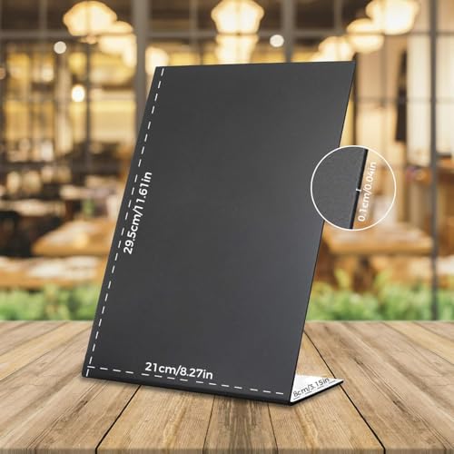 OFIFO® Dry-Erase Menu Stand, A4 Size Writable Chalkboard Display Stand, Black Countertop Menu Display Stand for Daily Specials, Welcoming, Restaurant, Buffet, Party, Cafe, 210x300mm