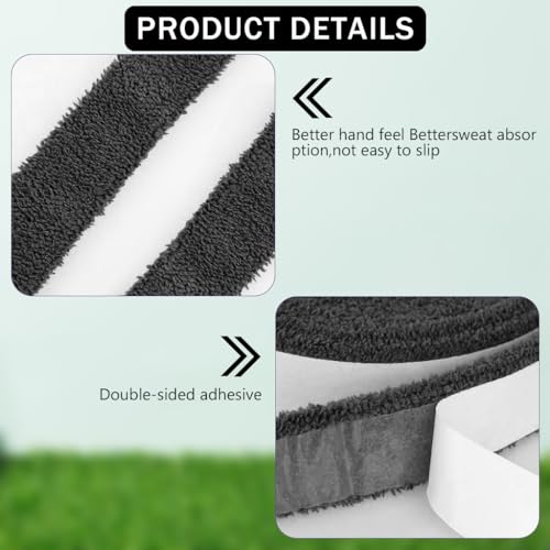 Proberos® Badminton Towel Grip Tape 10 Meters Super Anti-Skid Absorb Sweat Self-Adhesive Racket Handle Support Overgrip Replacement Sweat Absorbing Black 3PCS