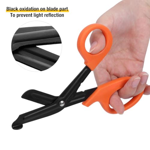 Serplex® 7.5 Inch Medical Trauma Shears Professional Stainless Steel Fabric Scissors For Nurses EMT Workers Non-Stick Blunt Tip Ergonomic Design Ideal Cutting Bandages Clothing Tape 3PCS