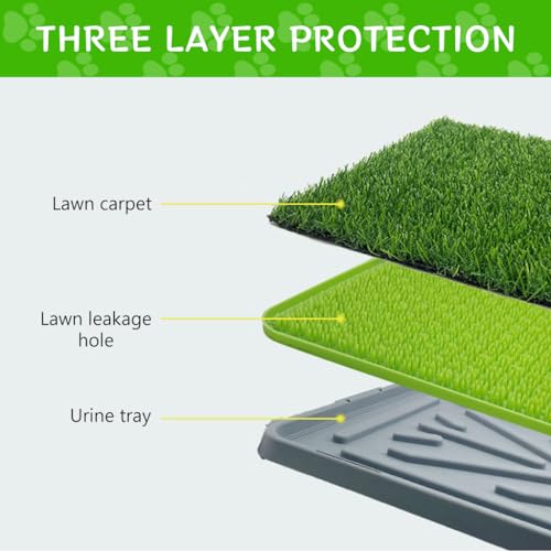 Qpets Dog Potty Training Pad 16.7x16.5 Inches Puppy Potty Pee Training Pad Realistic Lawn Dog Potty Training Pad Spill-proof Dog Potty Training Pad for Large, Medium Dogs