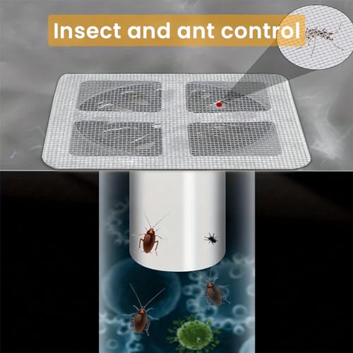 HASTHIP® 20Pack Disposable Shower Drain Hair Catcher Kitchen Sink Filter Waterproof Mesh Stickers 4 X 4 3PCS