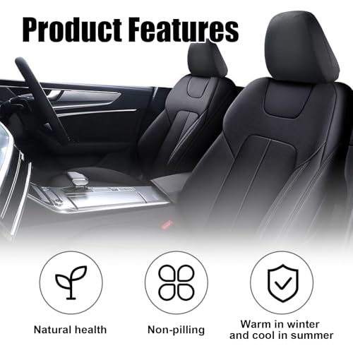 STHIRA® 6PCS Car Headrest Covers Dustproof Minimalist Black Upholstery Accessories Universal Slip-on Stretchy 9 x 10.6