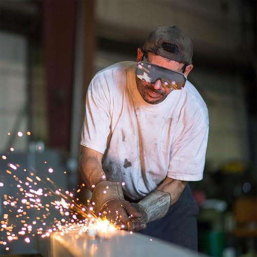 Serplex® Welding Goggles Welding Eyeglasses with Head Strap Solar Powered Auto Darkening Glasses with 15 Replacement Lens Anti-Glare Protective Welder for Electric Work Grinding 2 PCS