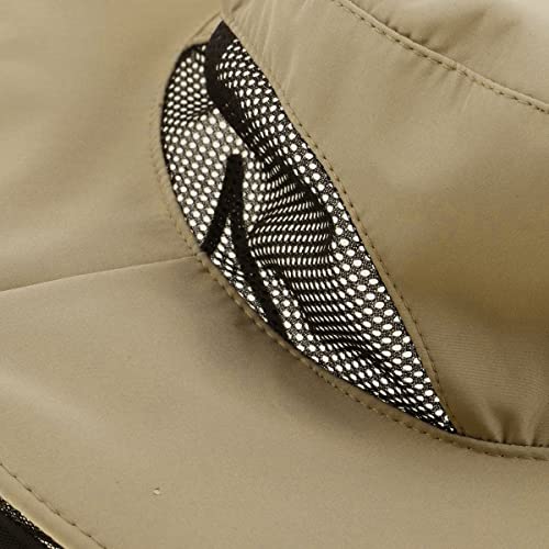 Proberos Sun Hat for Men Women with Detachable Mesh Face Cover, Multi-Function Wide Brim Summer Sun Cap with Mosquito Proof Net Bucket, Foldable Bucket Hat for Fishing, Farming, Beekeeper Pick Honey