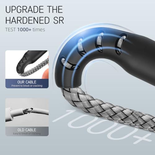 Verilux® 10Ft 3M Micro USB Cable 5V 2A Fast Charging 480Mbps Data Sync Nylon Braided for Phone Tablet Port Enabled Mobile 2PCS