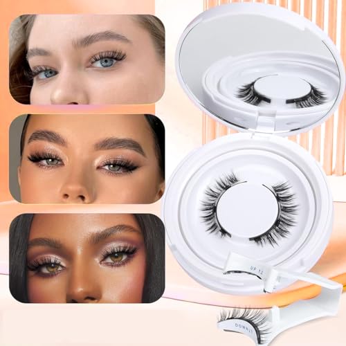 MAYCREATE® 1Pair Magnetic Eyelashes Natural Look Reusable Cat Eye Lashes with Applicator Kit without Eyeliner Wispy Clear Band False No Glue Needed 3 PCS