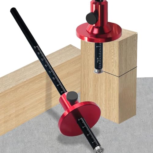 Serplex® Wheel Marking Gauge Woodworking Mortise Tool Adjustable Laser Etched Multifunctional for Tenon Groove Layouts 3 PCS