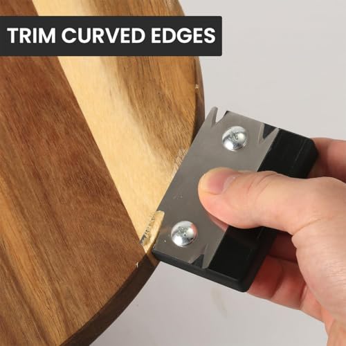 Serplex® 2PCS Woodworking Edge Trimmer, Hand Planer Edge Bander for Burrs, Edge Corner Planer, Wood Chamfering Fillet Scraper, Stainless Steel Blade Veneer Edge Trimmer Deburring Tool