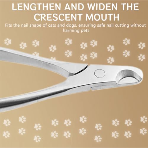 Qpets Cat Nail Cutter Dog Nail Clipper, 5 Inches Pet Nail Clipper for Dogs Cats Labor Saving Spring Loaded Stainless Steel Dog Nail Clipper Trimmer Cats Nail Clipper