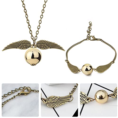 ZIBUYU® Harry Potter Accessories for Girls Pendant & Bracelets Golden Snitch charm bracelets for teens girls Themed Friendship Necklace Jewelry Women Charm Bracelet for fans Merchandise Children's day
