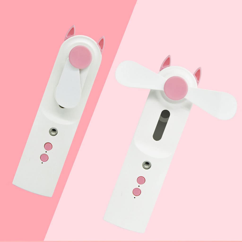MAYCREATE Mini Facial Nano Mist Spray Mister with USB Fan, 2 in 1 Handheld Face Mist Sprayer for Milk Toner Sanitizer, Portable Skin Moisturizing Sprayer for Travel, Desk, Camping