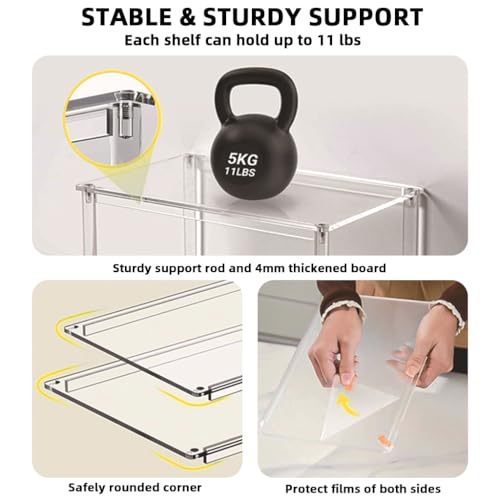 HASTHIP® Acrylic Cabinet Organizer, Desk Countertop Organizer, Stackable Shelves for Pantry Kitchen Storage and Organization