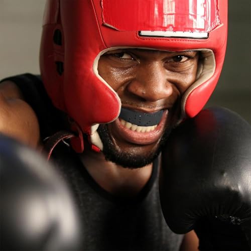 Proberos Boxing Mouthguard, Mouth Guard/Gum Shield, Medium Mouthguard Teeth Guard EVA Mouthguard 1.6mm Slim Mouthguard for Upper Teeth for Boxing Training One Size for Adult Teen Use, Black