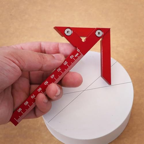 Serplex® Right Angle Scribing Ruler for Woodwork Red Aluminum Alloy Multi-Angle Measuring Finder Laser Etched Straight for Marking 3PCS