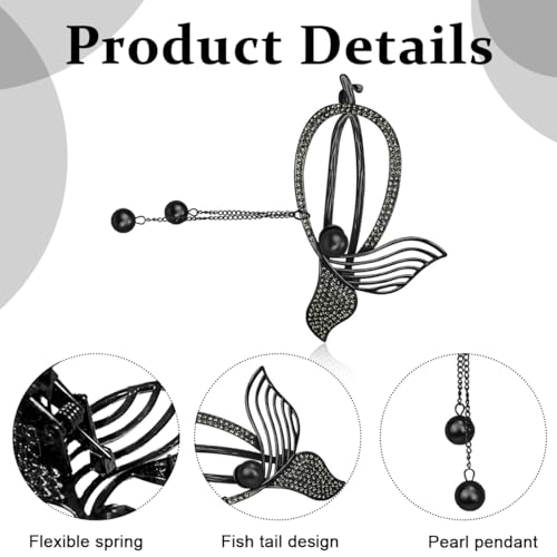 PALAY Girls Hair Clips 2pcs Pearl Hairpin Golden Hollow Out Chinese Fan Hair Clips for Women Girls Hair Accessories Gift for Girls