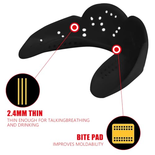 Proberos Boxing Mouthguard Medium Mouthguard Teeth Guard EVA Mouthguard 1.6mm Slim Mouthguard for Upper Teeth for Boxing Training One Size for Adult Teen Use, White