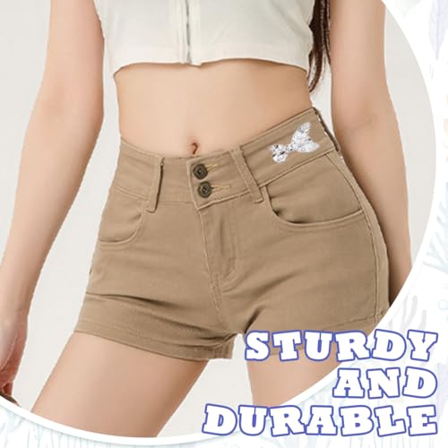 SANNIDHI® Jeans Waist Tightener Butterfly Buttons Pins for Waist Tightener for Pants Women, Reusable Cincher Clips to Tighten Loose Pants, Clothing Dresses Skirts Set of 2