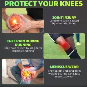 Proberos® Patella Support Ring Anti-Slip Silicone Patellar Knee Band Bandage Fashion Glow in The Dark for Sports Lightweight Design Running Basketball 2 PCS