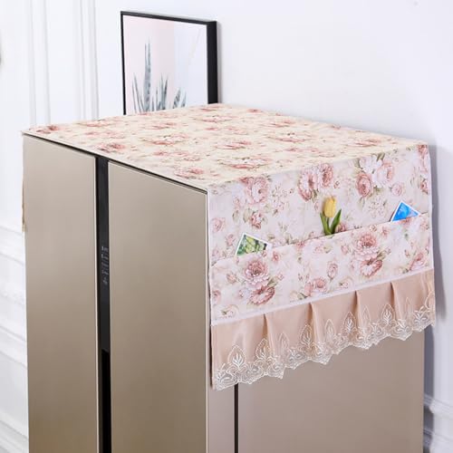 HASTHIP® Fridge Cover Fashion Floral Print Refrigerator Dust Proof with Pockets Universal Fit Kitchen Home Appliance Roofcover 70x170cm 2 PCS