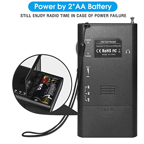 ZORBES® Portable HiFi AM FM Radio for Home Pocket Player with Speaker and 3.5mm Headphone Jack Battery Powered Easy to Use for Indoor Outdoor Emergency 3 PCS