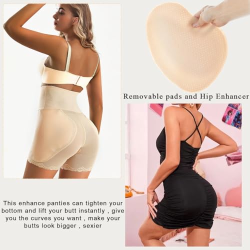 PALAY® Hip Pads for Women Hip Dip Pads, Enhancer Shapewear for Women High Waist Shapewear Butt Lifter Pad Panties, Apricot, L 2 PCS