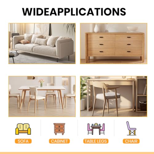 Serplex® 32PCS Table Feet Pads Screw-in Floor Protectors Wooden Furniture Wear-Resistant PVC 3cm Dia Anti-Slip Risers for Chair Stool Desk