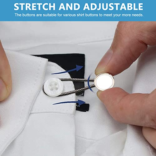 SANNIDHI 12 Pcs Shirt Collar Extender Stretch Metal Neck Button Extender for Mens Dress Shirt, Cuff, Pants, Collar Extension Button Expander Set