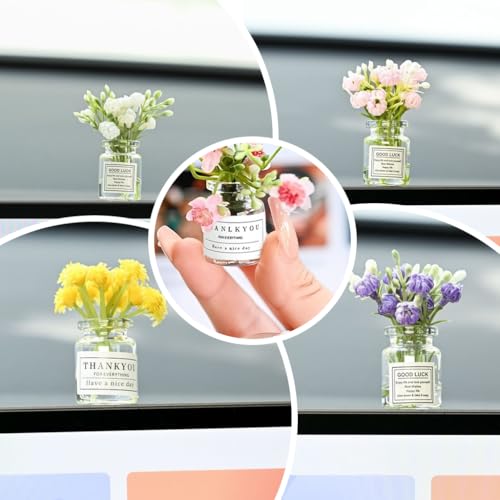 STHIRA® Daisy Flower Car Accessories for Women Interior Aesthetic, 5 Pcs Daisy Cute Car Dashboard Decorations